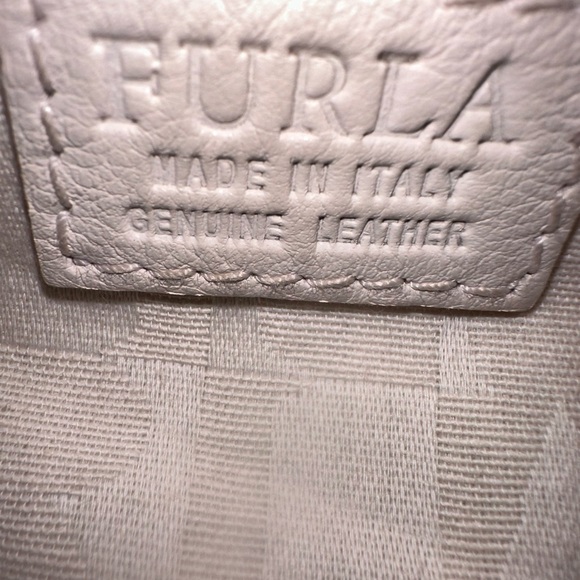 Vintage Furla pale pink embossed python leather large bag - Picture 7 of 12